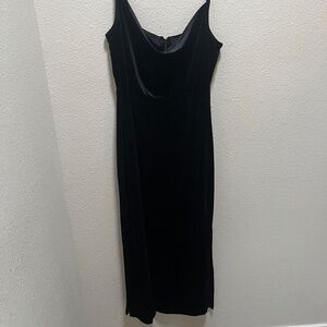 Black Velvet midi Dress Cowl Neck evening